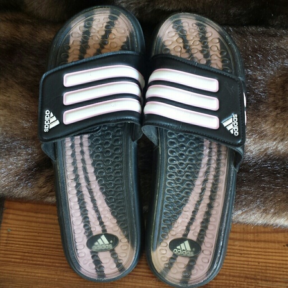 adidas slides black and pink